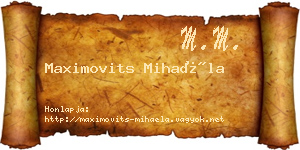 Maximovits Mihaéla névjegykártya